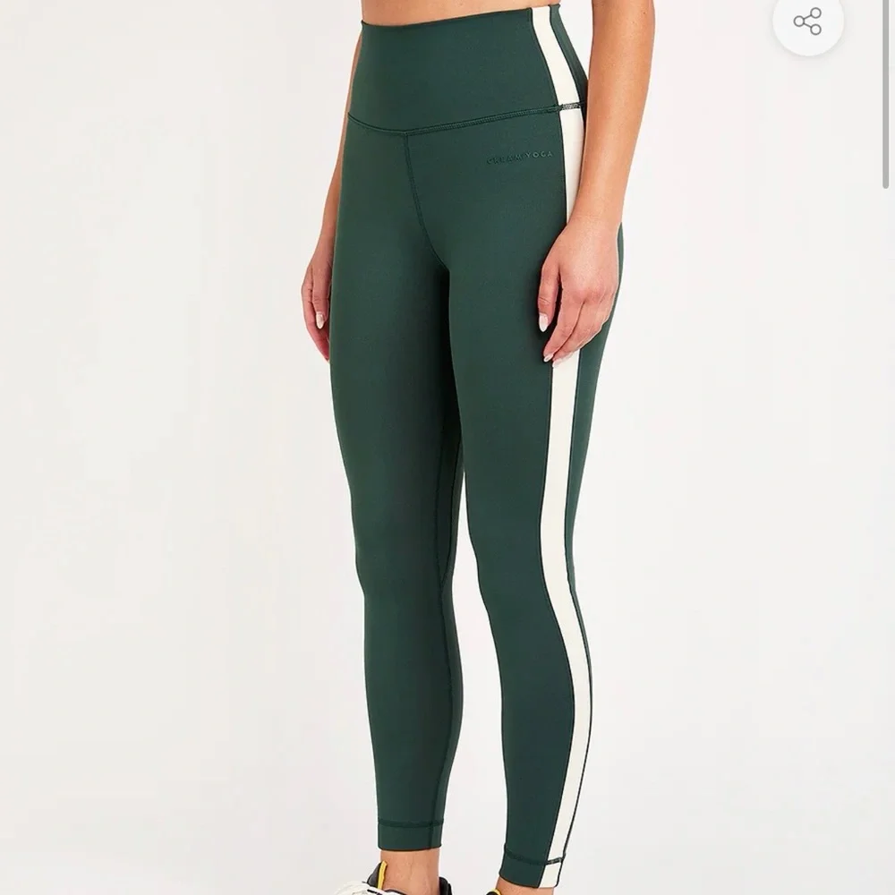 Cream Yoga Emerald Green Hana 7/8 Leggings Womens activewear Yoga - Picture 1 of 3
